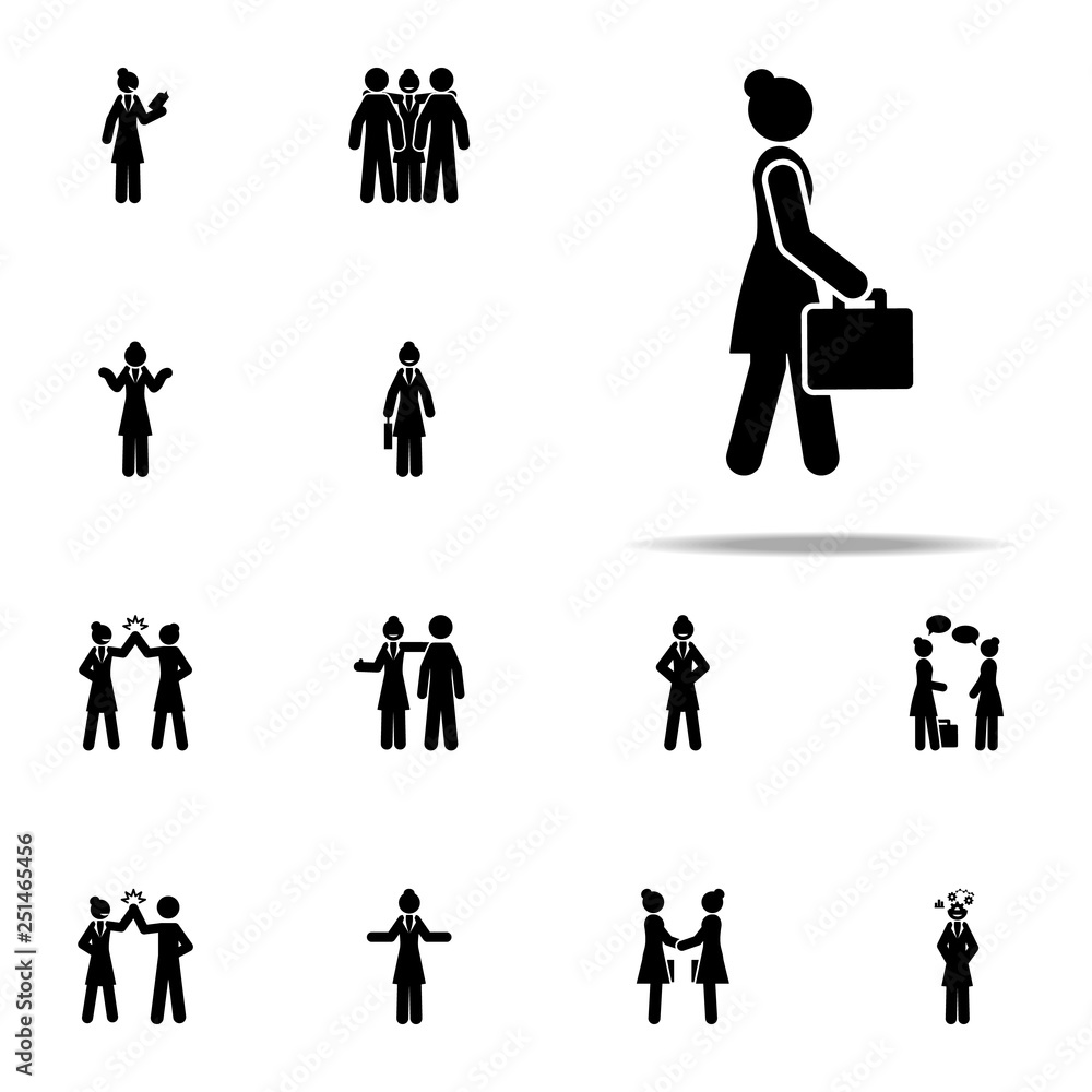 businesswoman, walk icon. businesswoman icons universal set for web and mobile businesswoman, walk icon. businesswoman icons universal set for web and mobile