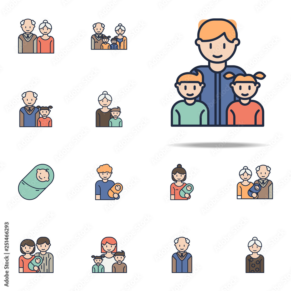 father with children cartoon icon. Family icons universal set for web and mobile father with children cartoon icon. Family icons universal set for web and mobile