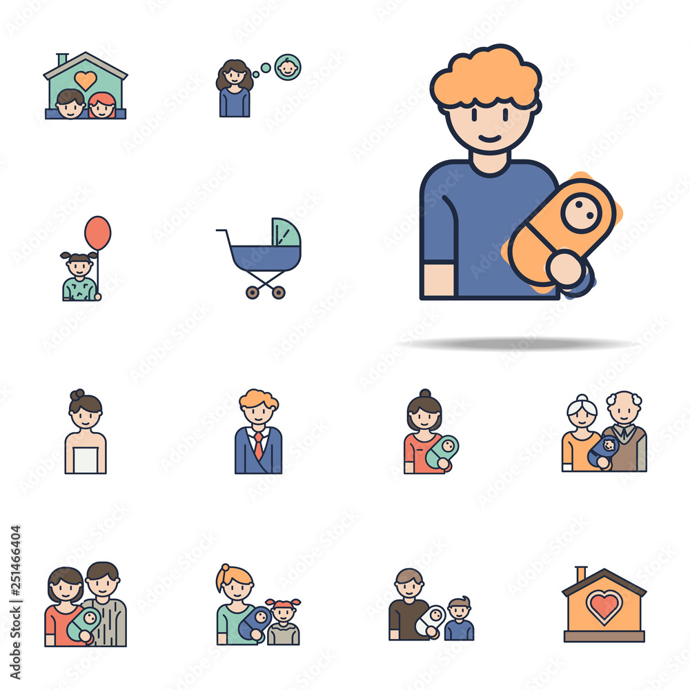 father with baby cartoon icon. Family icons universal set for web and mobile father with baby cartoon icon. Family icons universal set for web and mobile