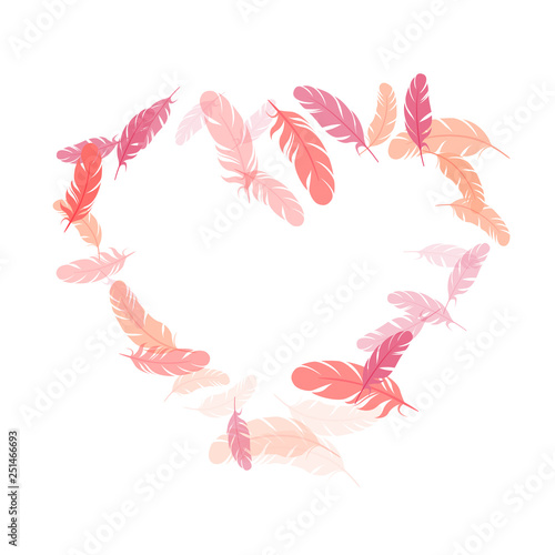 Falling feather elements soft vector design.