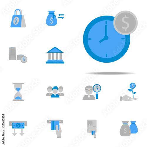 Time, clock, dollar, coins, finance, money icon. Finance & Money icons universal set for web and mobile