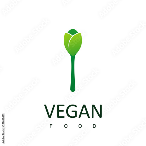 Vegan Food Logo, Healthy Food Symbol