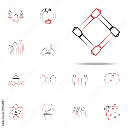 coherence colored hand drawn icon. Team icons universal set for web and mobile
