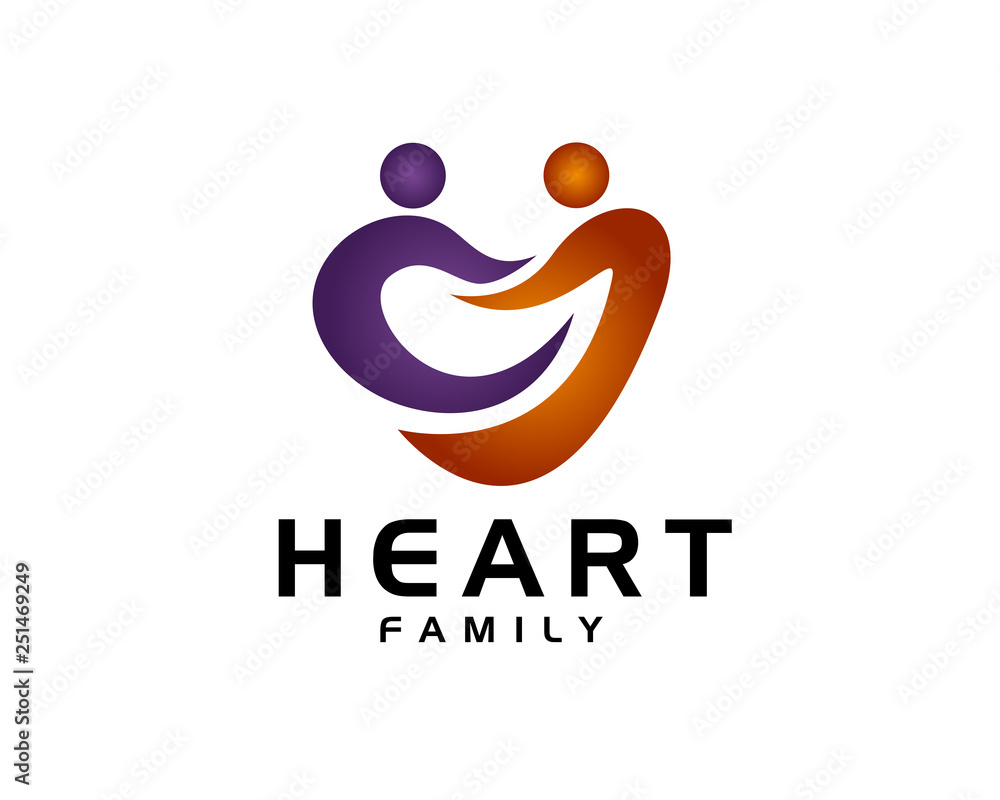 heart family connection logo design inspiration