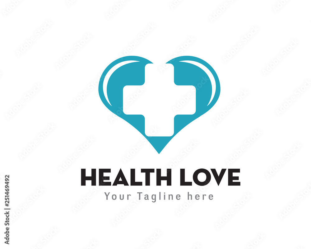 Health love, heart medical cross logo design inspiration Health love, heart medical cross logo design inspiration