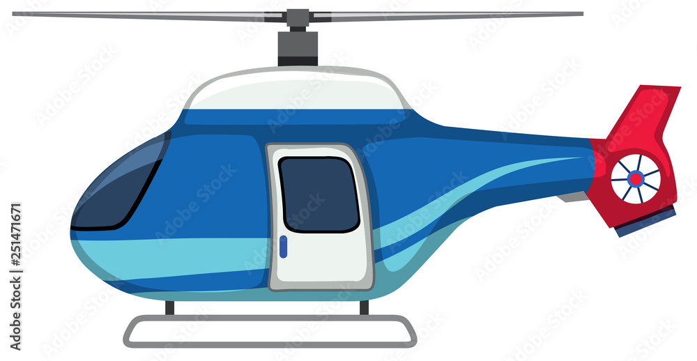 An isolated helicopter on white background