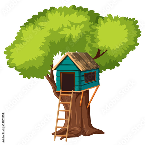 An isolated tree house