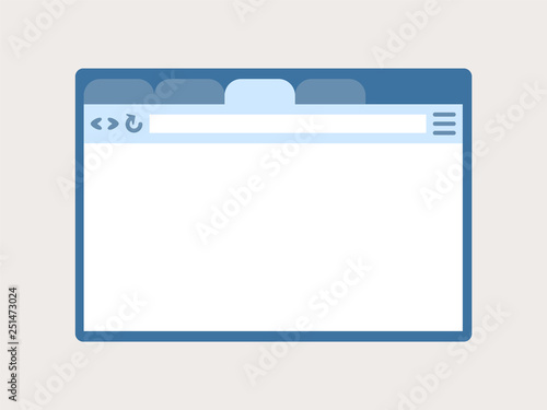 Vector illustration of web browser window, interface. flat style. The concept of social networks, media. Design element isolated background.