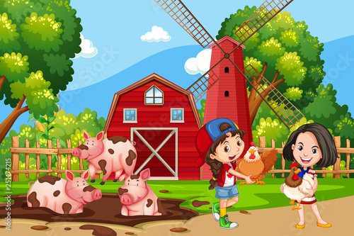 Girl at the farmland