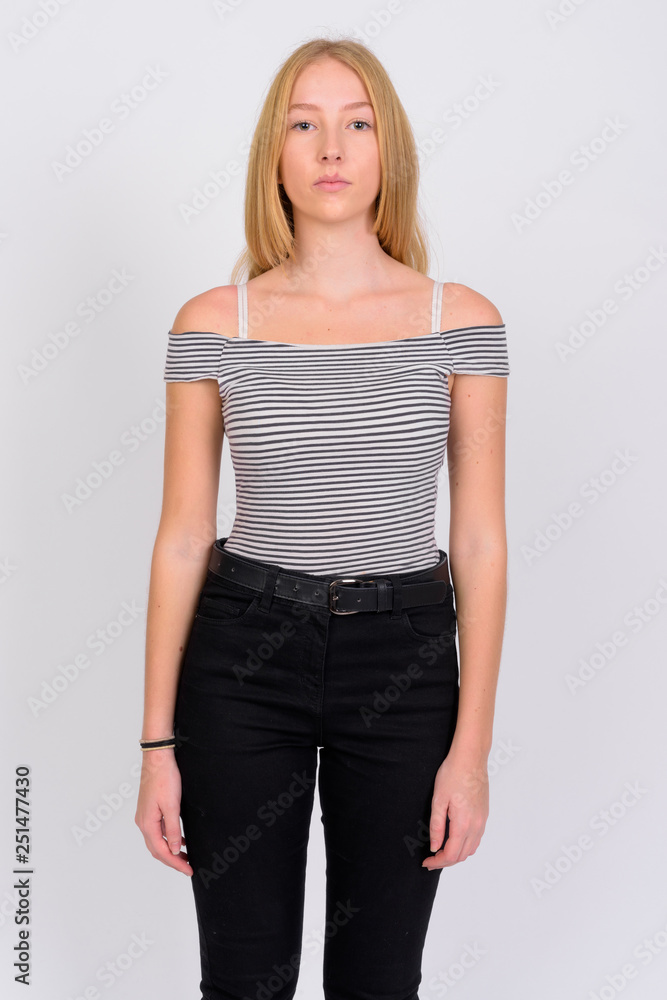 Portrait of young beautiful blonde teenage girl Portrait of young beautiful blonde teenage girl