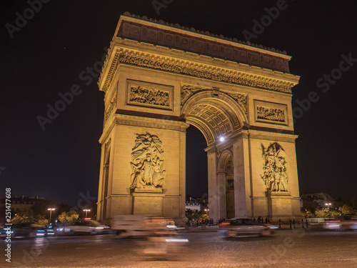 an oblique view of the arc de triomphe de l'etoile