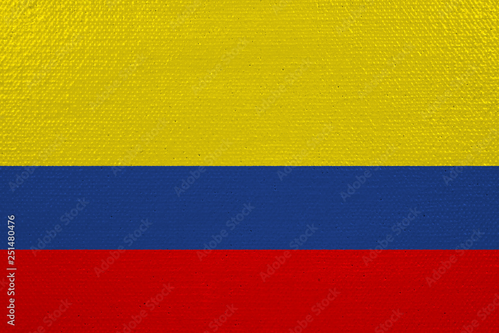colombia flag on canvas