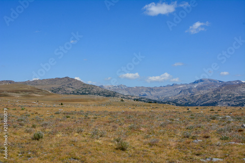 Rocky Mountain landscape of the bighorn mountains in Wyoming.