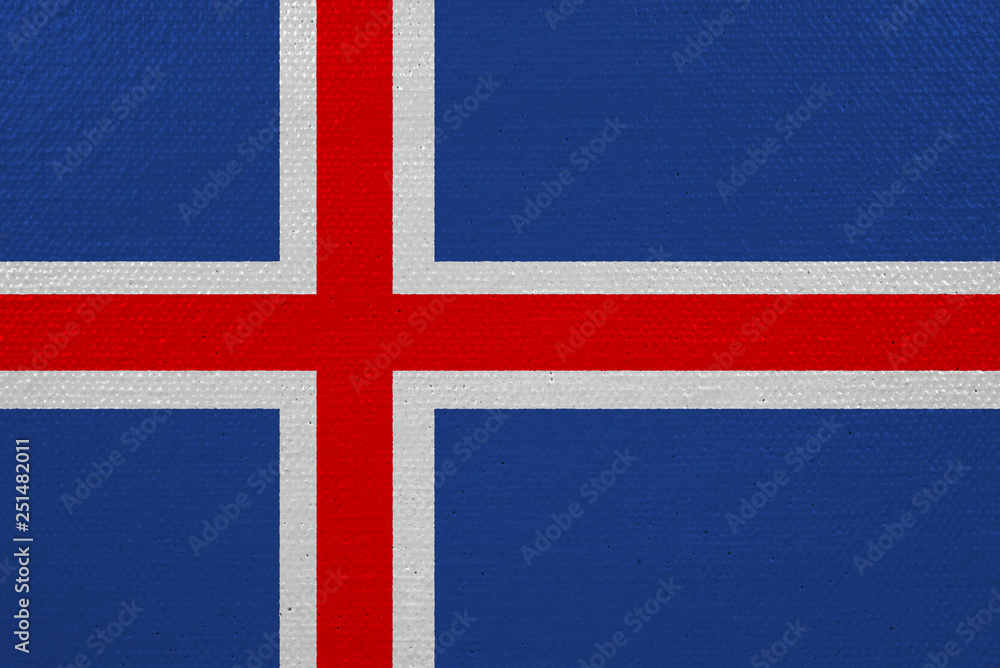 Fototapeta premium Iceland flag on canvas