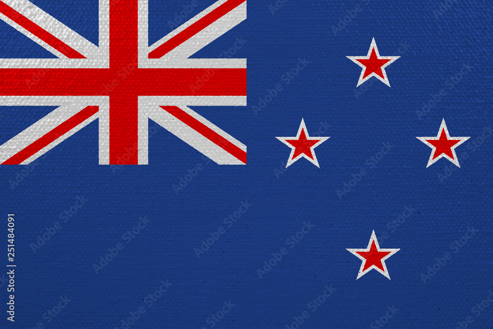 Naklejka premium New Zealand flag on canvas