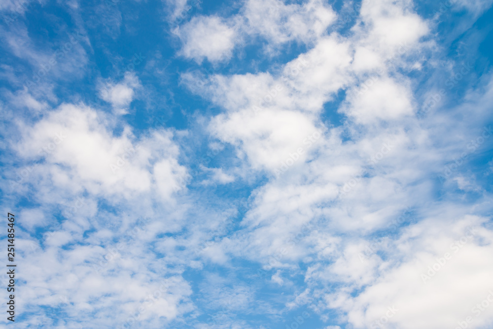 White clouds with blue sky background in sunny day. Green environmental and natural travel concept. White clouds with blue sky background in sunny day. Green environmental and natural travel concept.