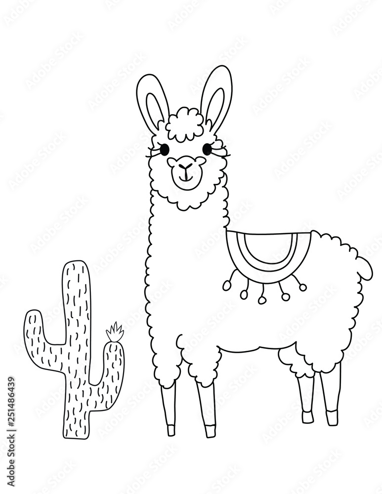 77 Cute Coloring Pages Llama  Latest HD