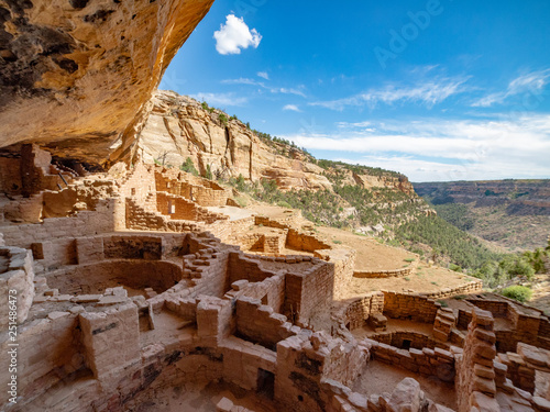 Long House Cliff  Dwelling Kivas in Mesa Verde National Park