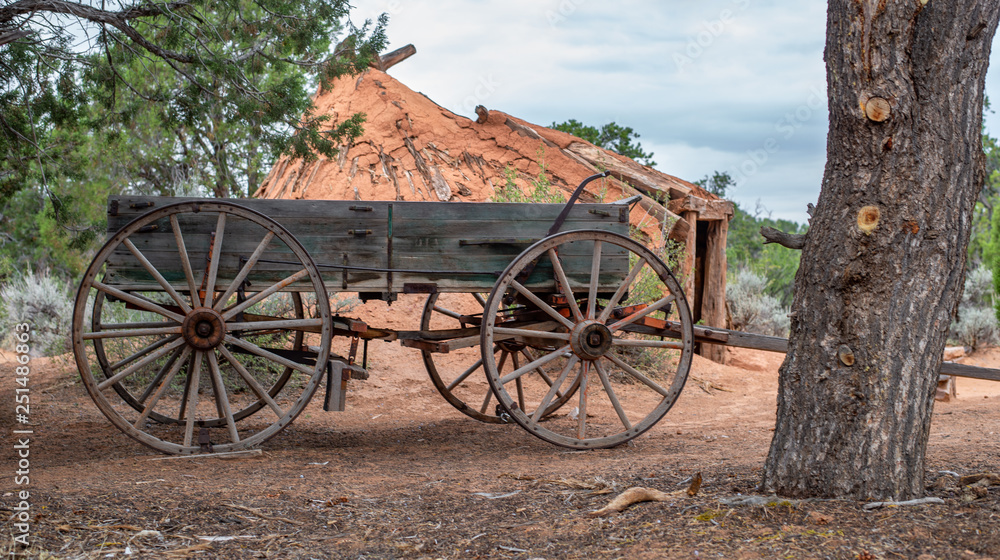 Uncovered Pioneer Wagon at Navajo National Monument