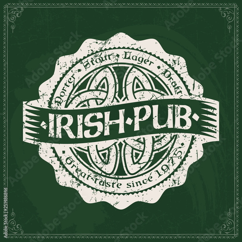 Beer brewery logo on green chalkboard background