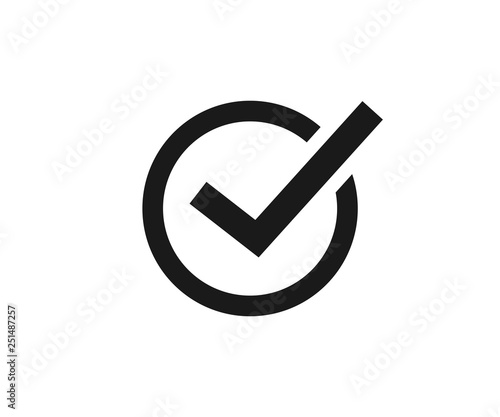 Tick inside circle vector