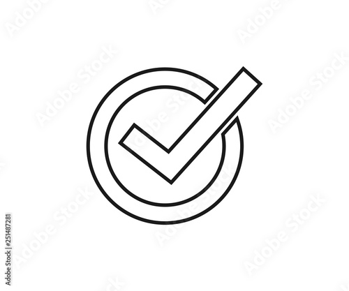 Tick inside circle vector