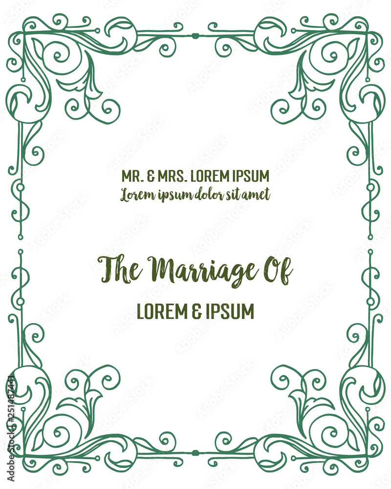 Vector illustration invitation celebration marriage with decoration frame flower hand drawn Vector illustration invitation celebration marriage with decoration frame flower hand drawn
