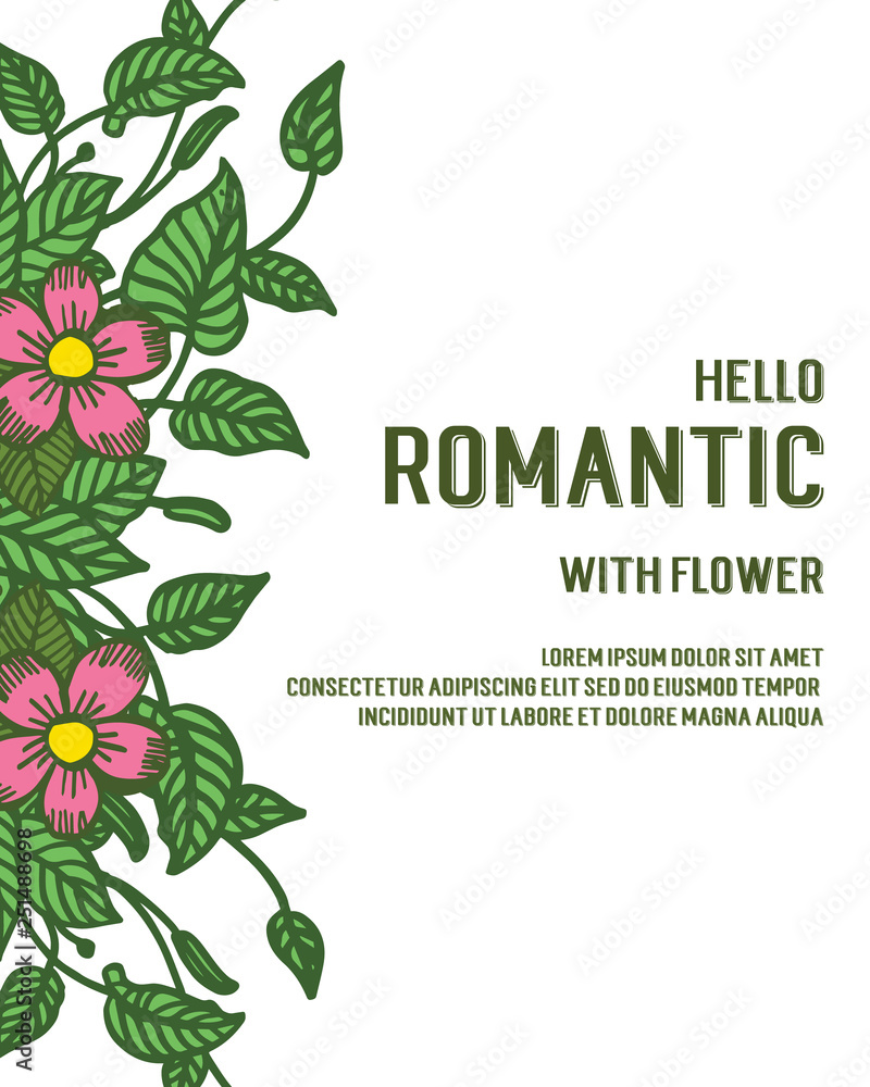 Vector illustration floral frame for romantic wedding hand drawn