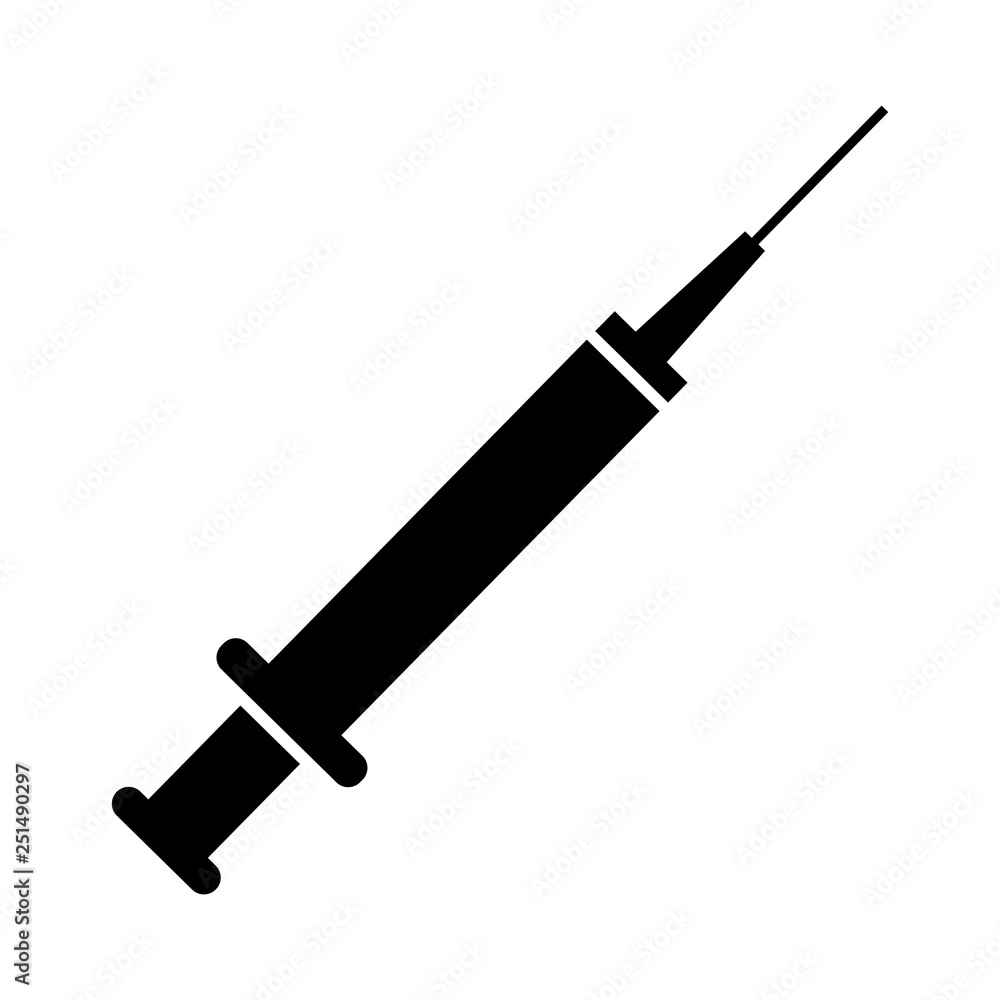 Syringe monochrome icon in trendy flat style isolated on white background - vector Syringe monochrome icon in trendy flat style isolated on white background - vector