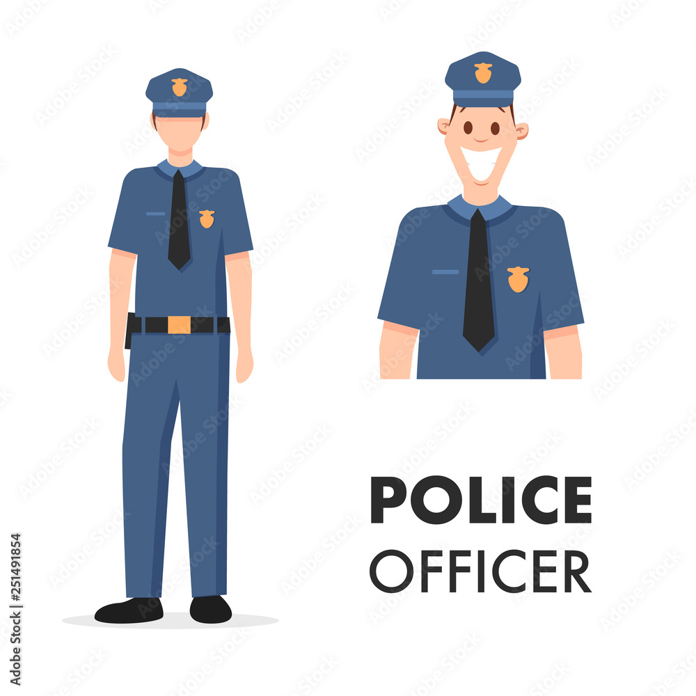 Male Character Policeman Head Shot and Full Length Male Character Policeman Head Shot and Full Length