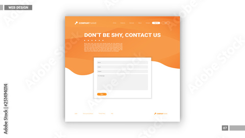Web design mockup with contact layout