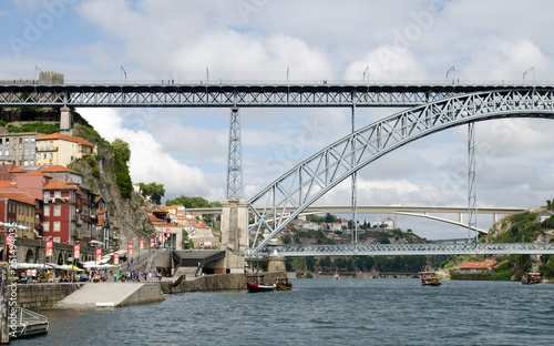 detail of the dom luis I bridge in porto