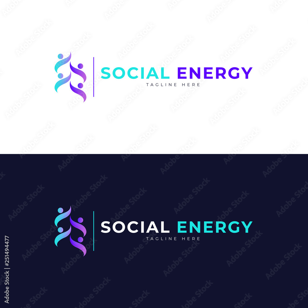 Obraz premium social people logo concept