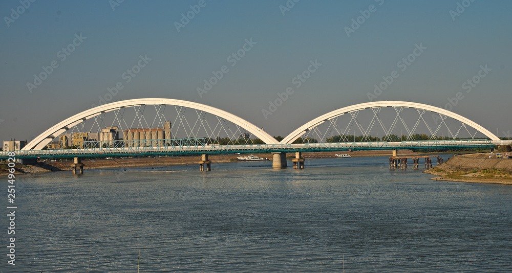 New bridge over Danube in Novi Sad, Serbia