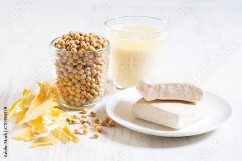 Soybeans and soy products photo