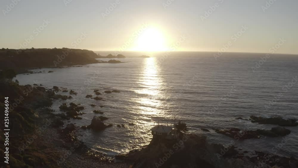Aerial, Quintay Beach At Sunset, Chile - native 10 Bit (HLG) Aerial, Quintay Beach At Sunset, Chile - native 10 Bit (HLG)