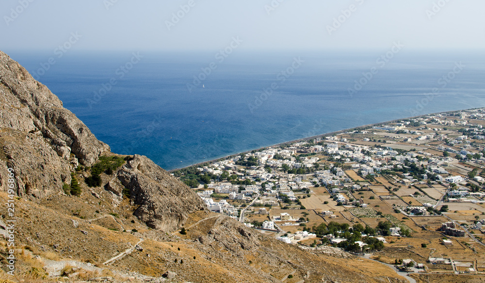 Santorini from the top of the mountain Santorini from the top of the mountain