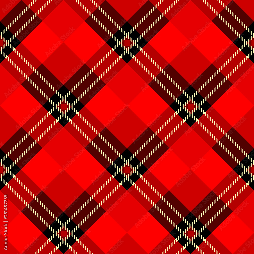 Menzies tartan black red kilt skirt fabric texture seamless pattern.Vector  illustration. EPS 10. No transparency. No gradients. Stock Vector | Adobe  Stock