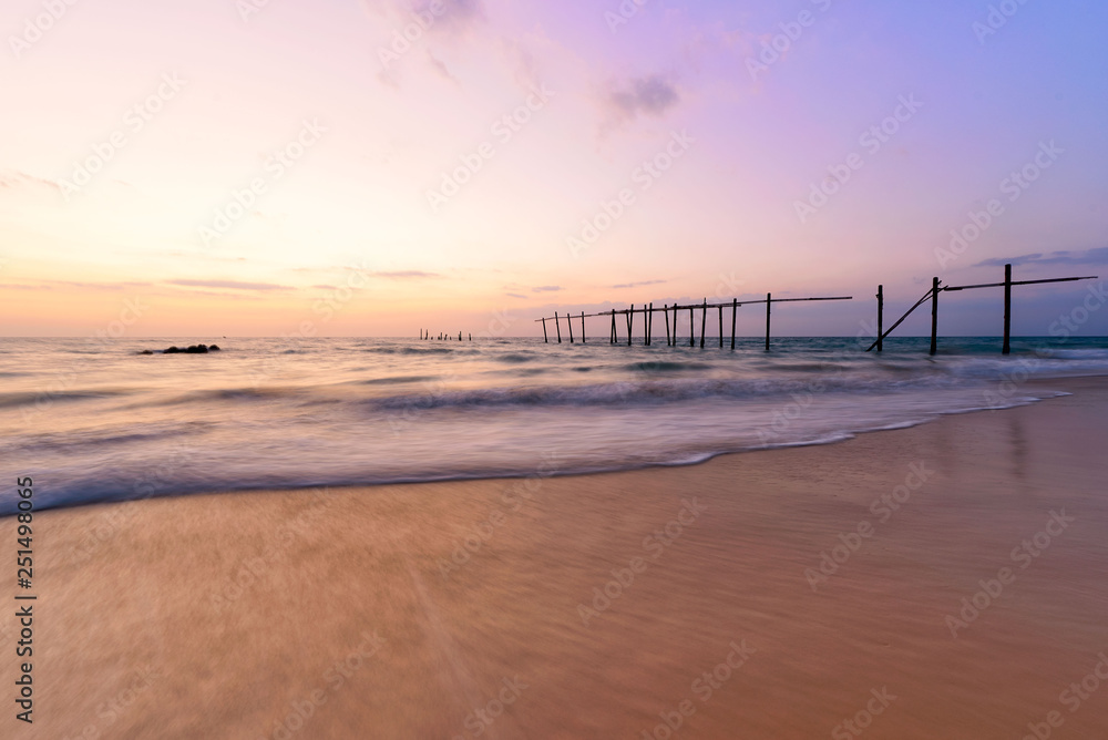 Scene of beautiful sunset at Pilai beach
