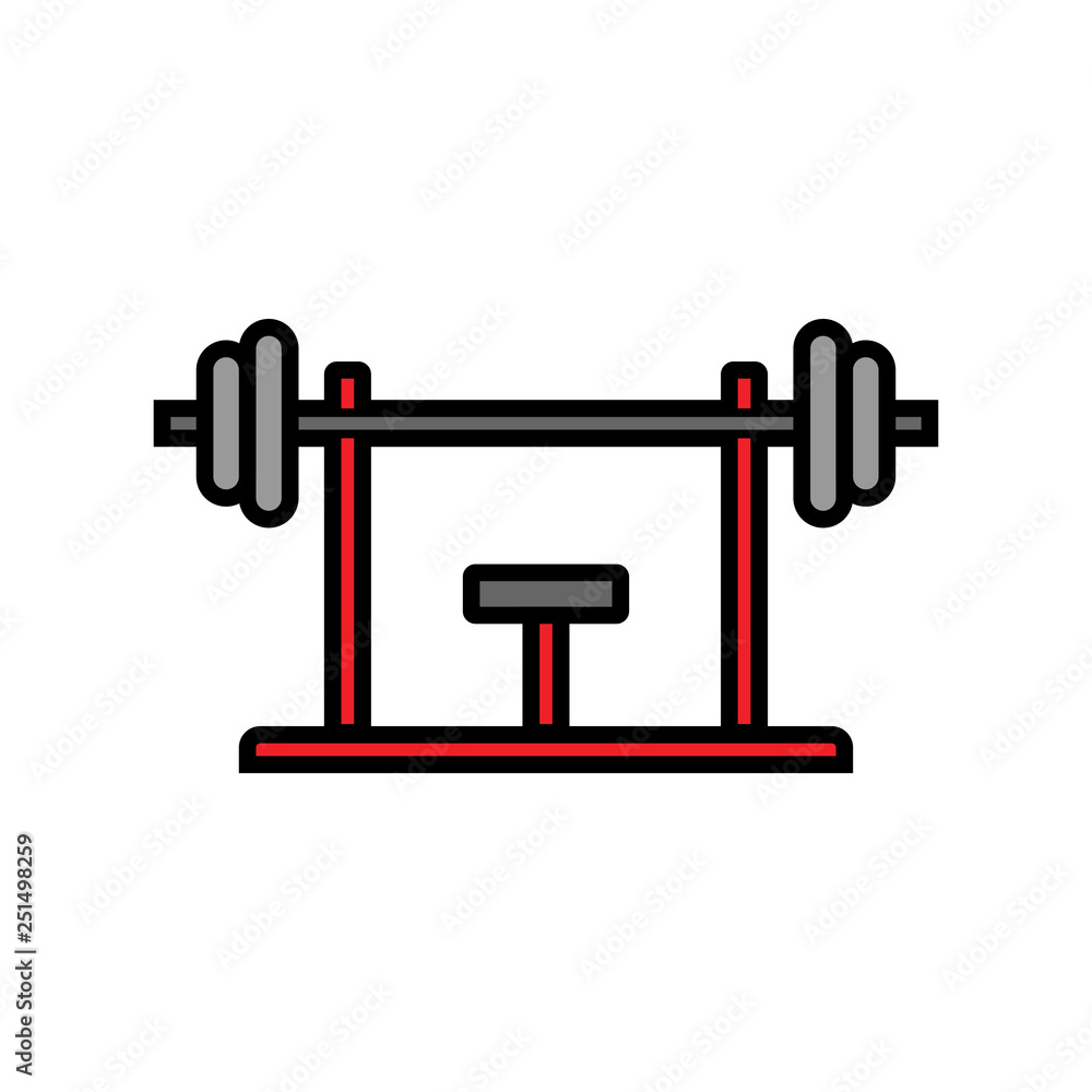 bench press workout icon. fitness equipment for chest muscle exercise in gym. simple vector graphic. bench press workout icon. fitness equipment for chest muscle exercise in gym. simple vector graphic.
