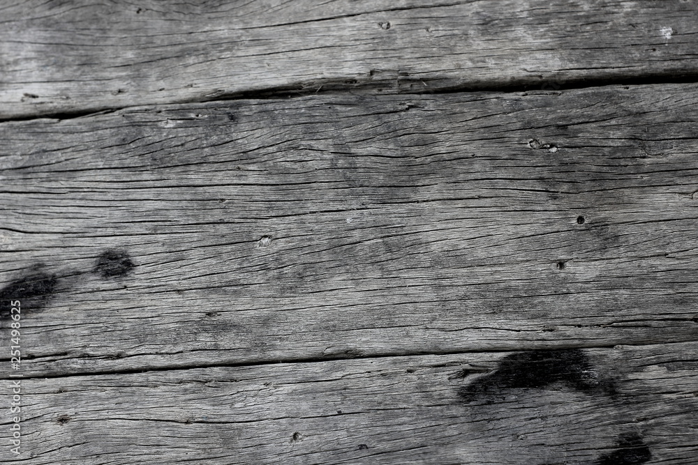 Naklejka premium Old black wooden for background.