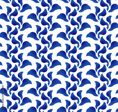 floral blue and white pattern