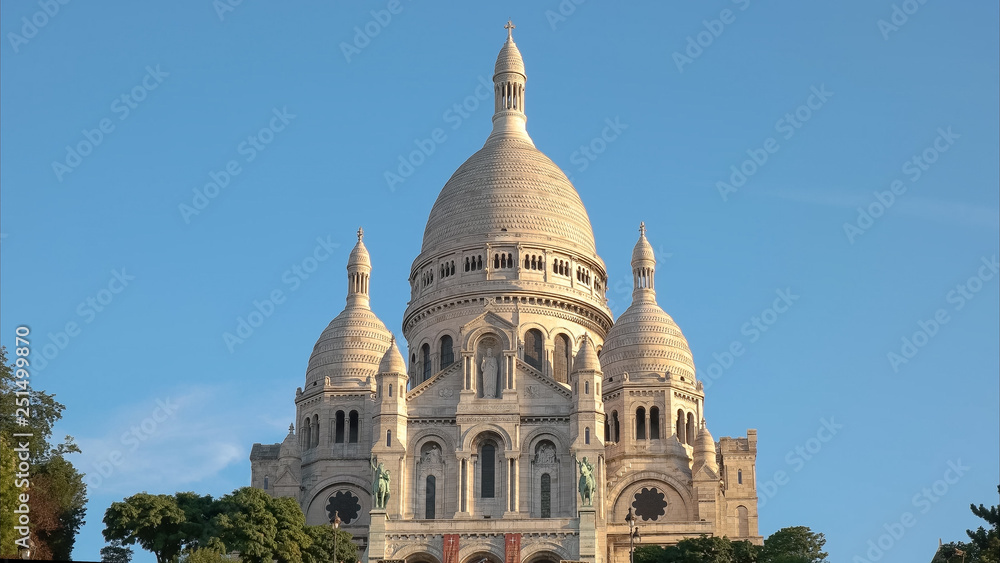 close up view of sacre coeur basilica, paris