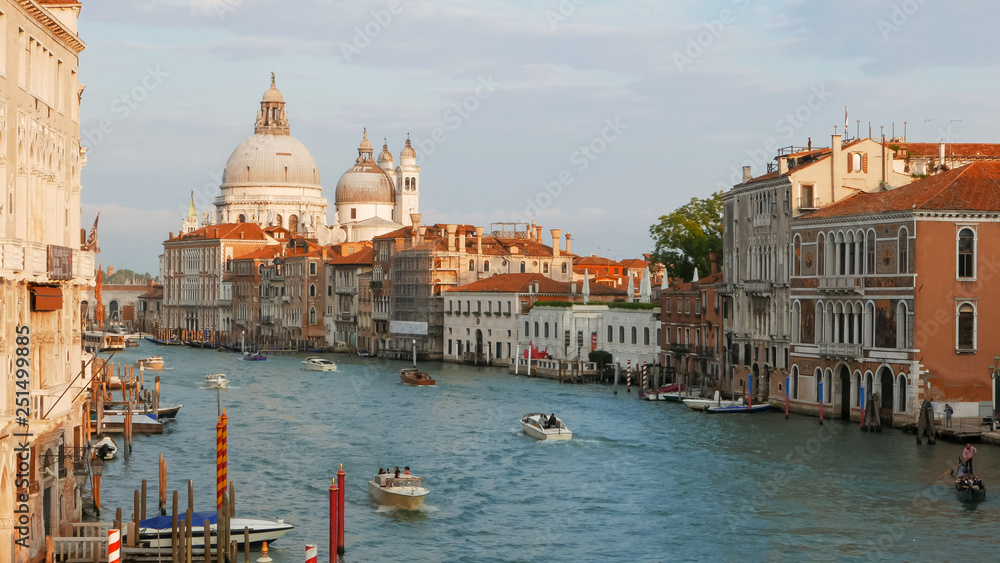 the famous basilica st mary and grand canal, venice