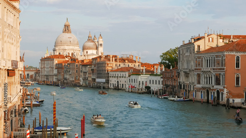 the famous basilica st mary and grand canal  venice