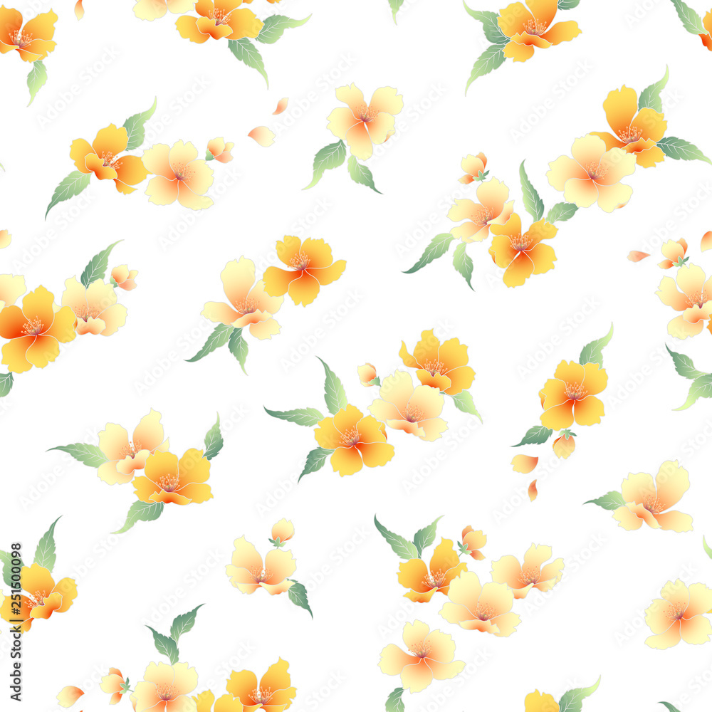Obraz premium Japanese style cherry blossom pattern,