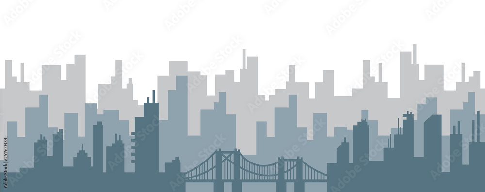 Silhouette of the city illustration design