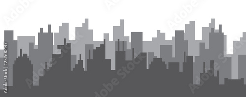 Silhouette city skyline vector illustration