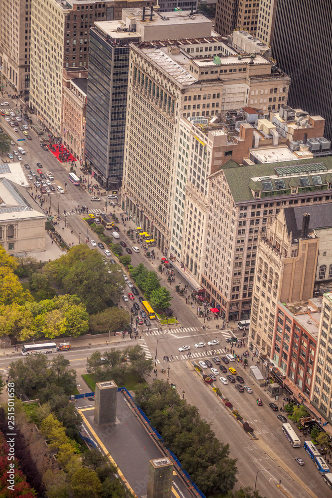 Aerial of Chicago's Michigan Avenue