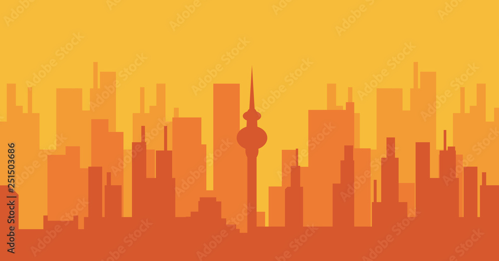 City skyline vector illustration. Urban landscap